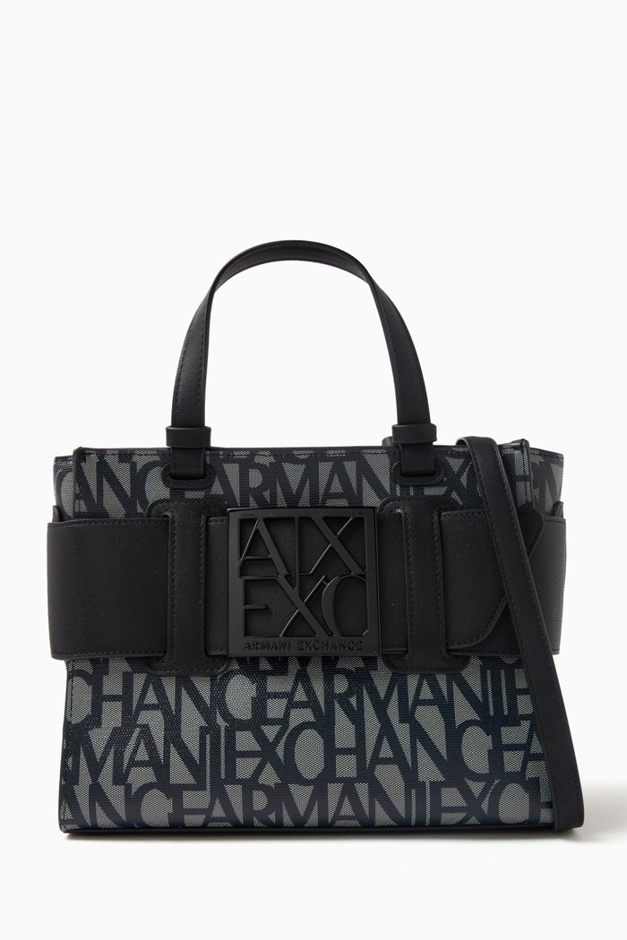 

Medium Susy Logo Tote Bag, Black