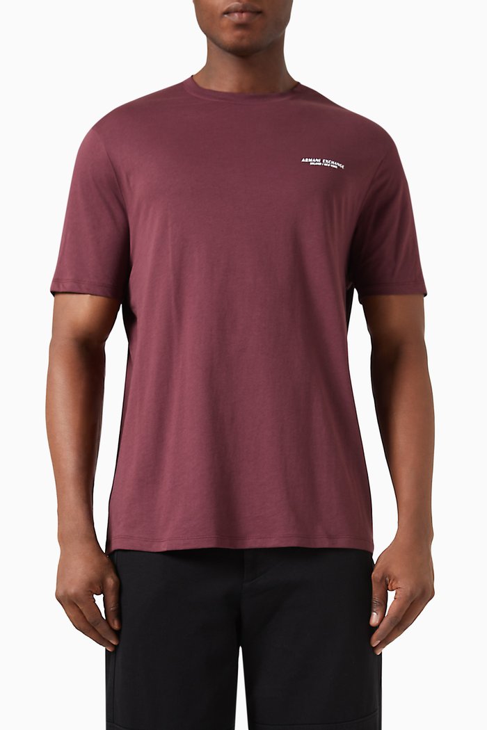 

Logo T-shirt in Cotton Jersey, Burgundy