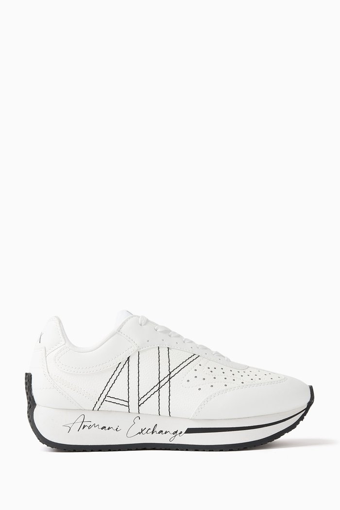 

Buddy AX Logo Sneakers in Faux Leather, White