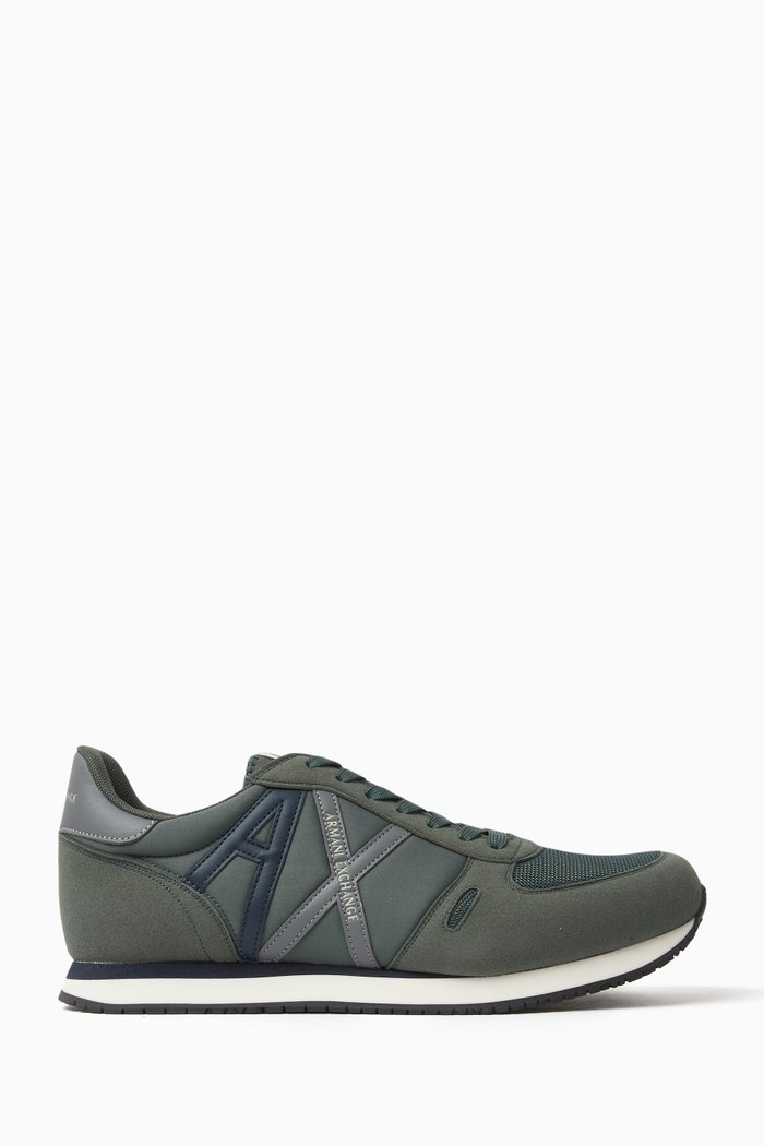 

Rio Bold Logo Sneakers in Eco-suede, Mesh & Nylon, Green