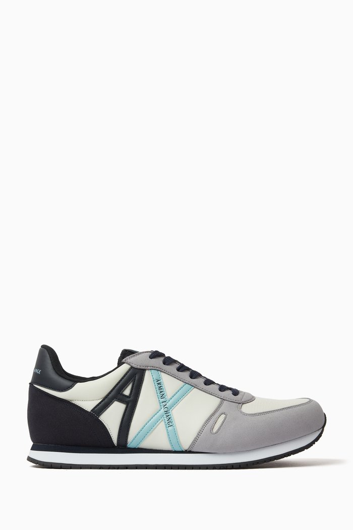 

Rio Bold Logo Sneakers in Eco-suede, Mesh & Nylon, Multicolour