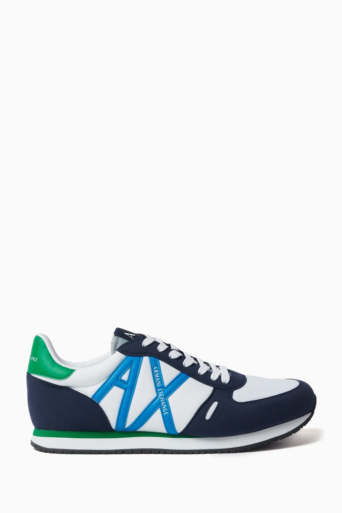 

Rio Bold Logo Sneakers in Eco-suede, Mesh & Nylon, White