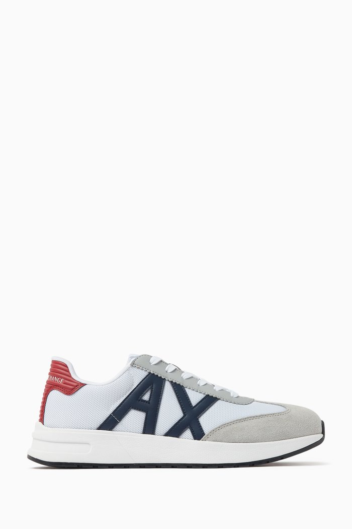 Dusseldorf AX Logo Low-top Sneakers in Mesh, White