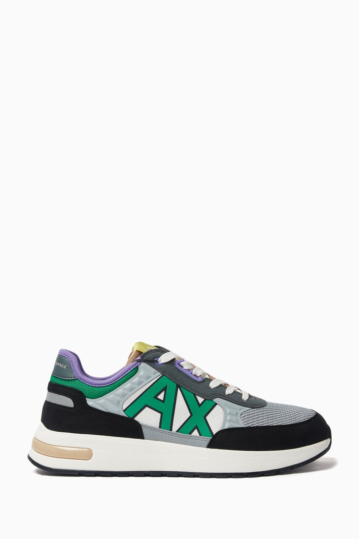 

Dusseldorf Logo Sneakers in Mixed Materials, Multicolour
