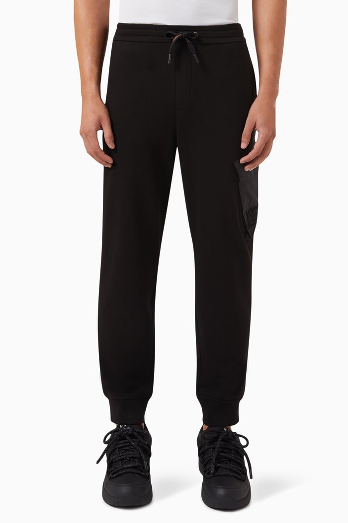 

Logo Joggers in Cotton Blend Fleece, Black