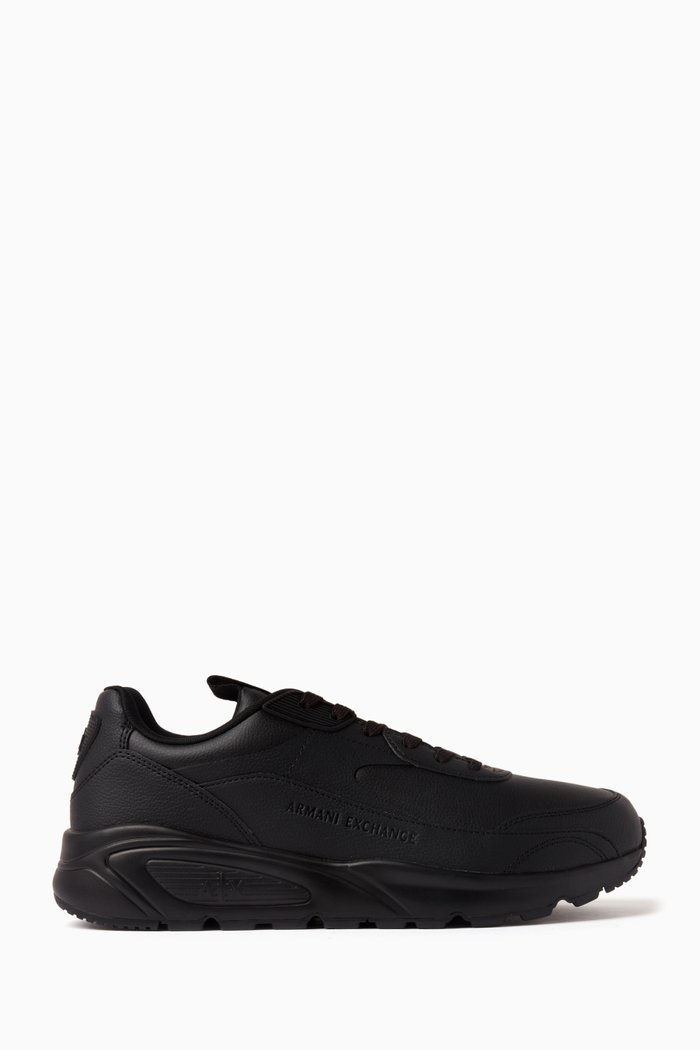 

Bronx Logo Sneakers in Coated Fabric, Black