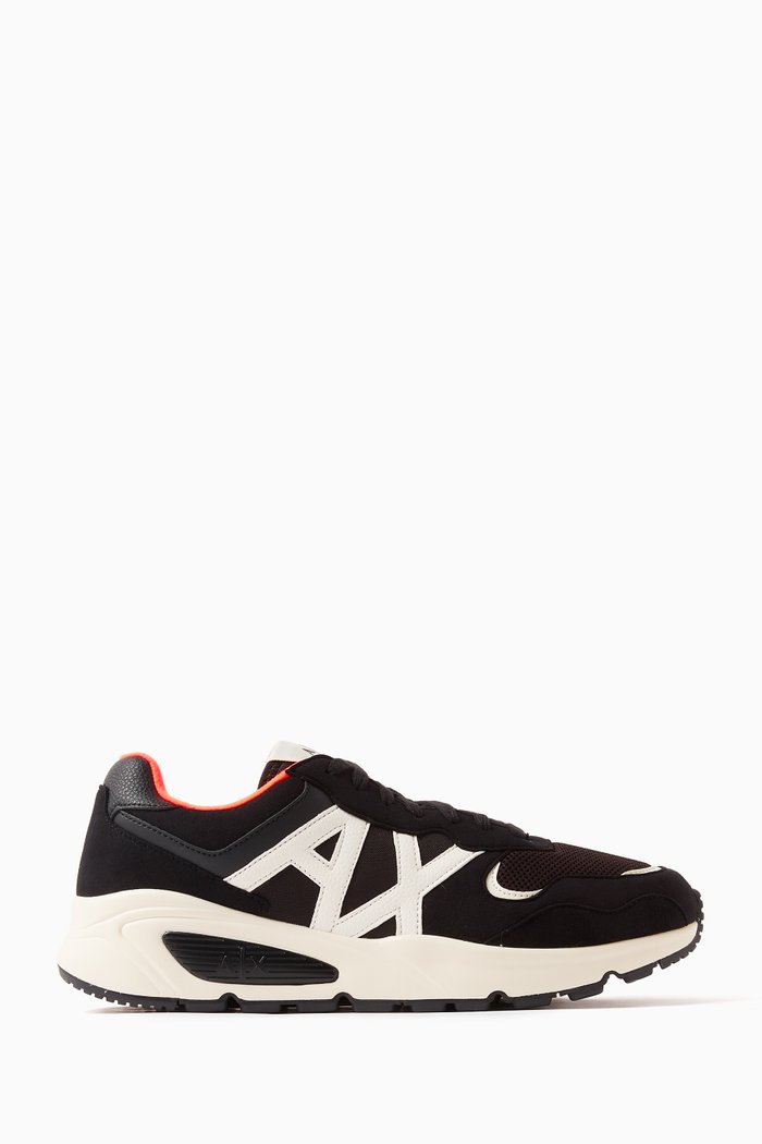 

Bronx AX Bold Logo Sneakers in Faux Leather, Black