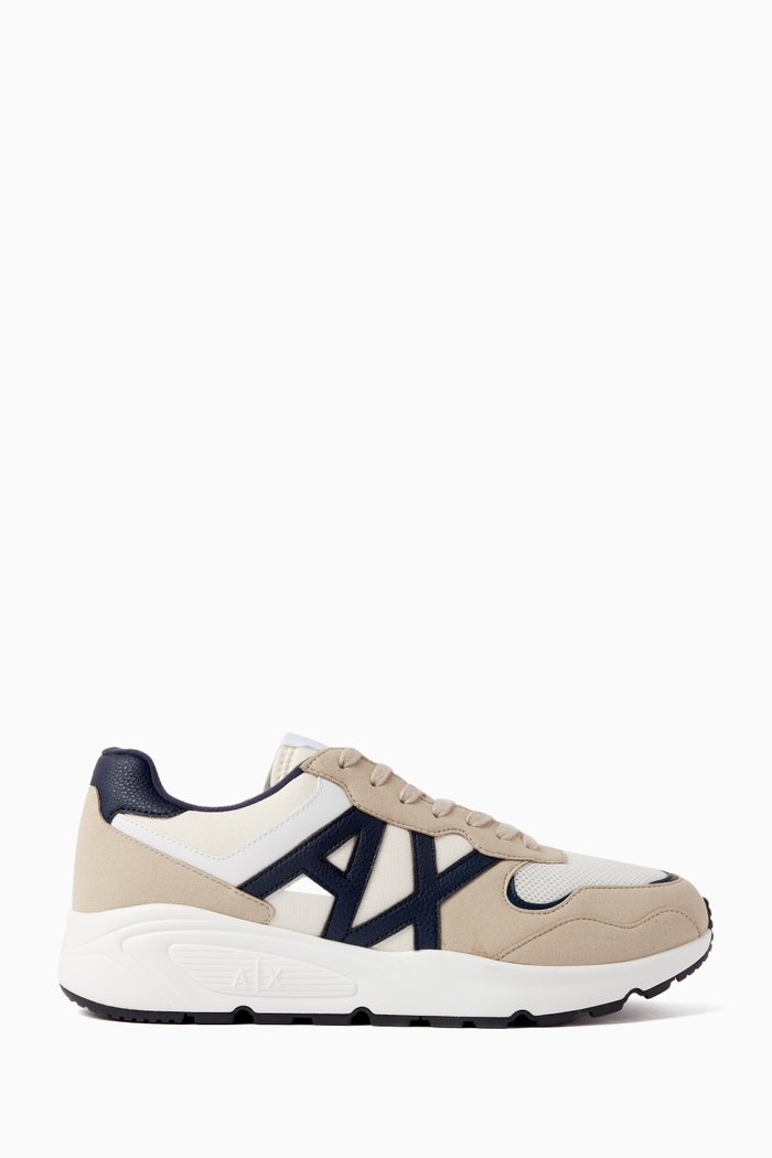 

Bronx AX Bold Logo Sneakers in Faux Leather, Multicolour