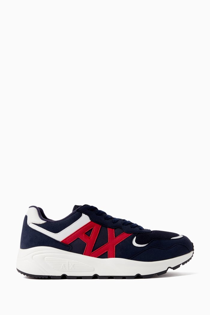 

Bronx AX Bold Logo Sneakers in Faux Leather, Blue