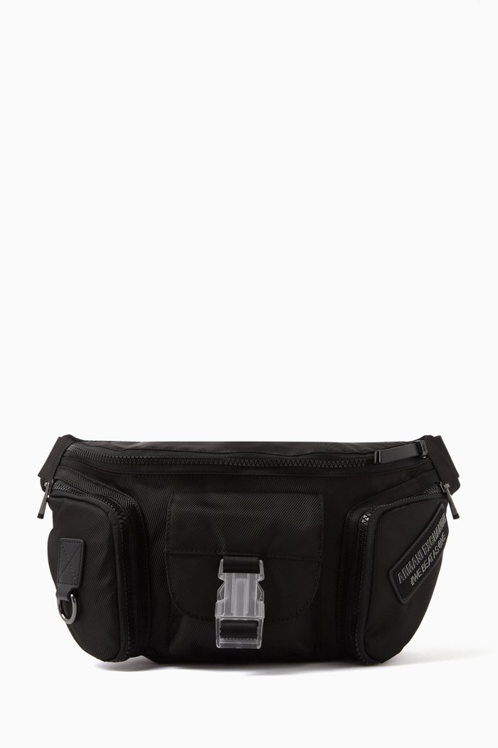 

Logo-patch Crossbody Bag in Nylon, Black