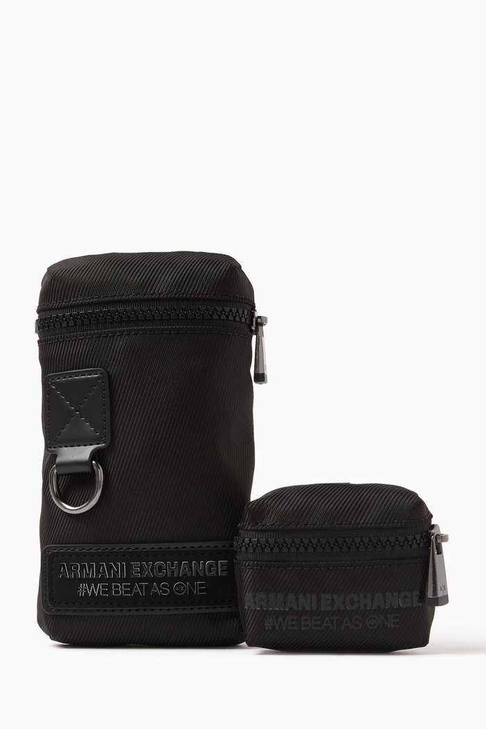 

AX Logo Tech & AirPods Case, Black