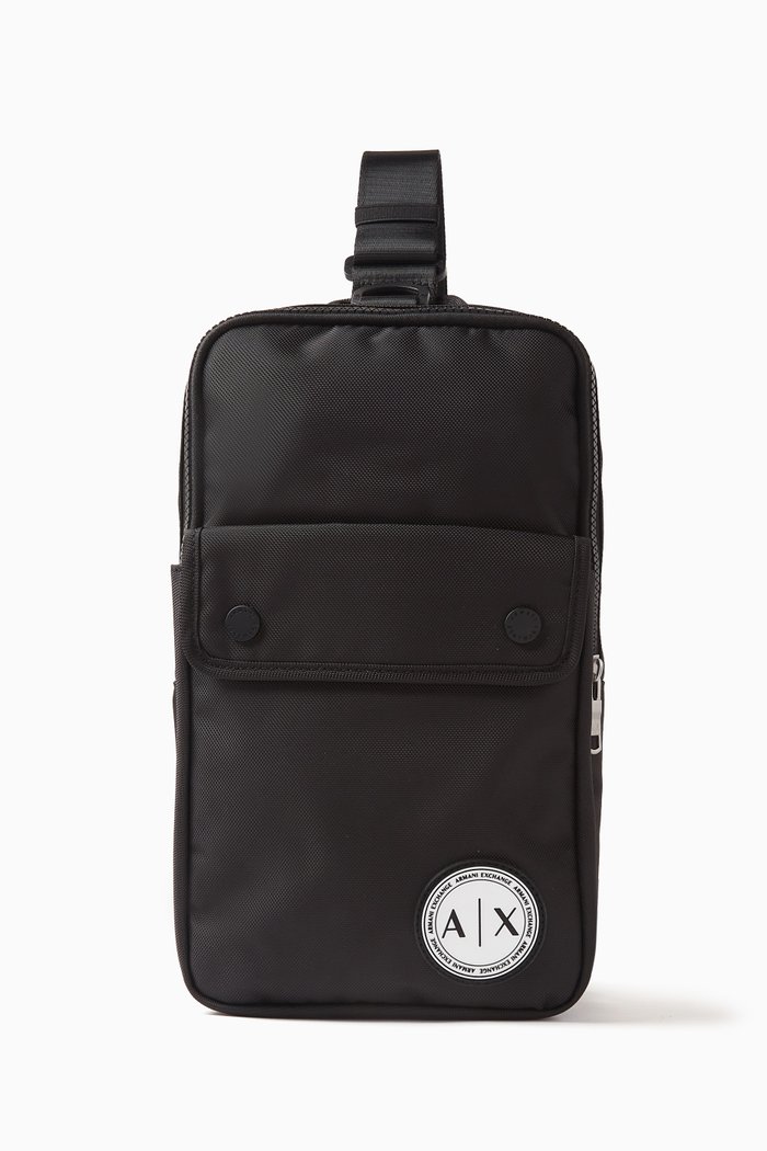 

AX Logo-patch Crossbody Bag, Black