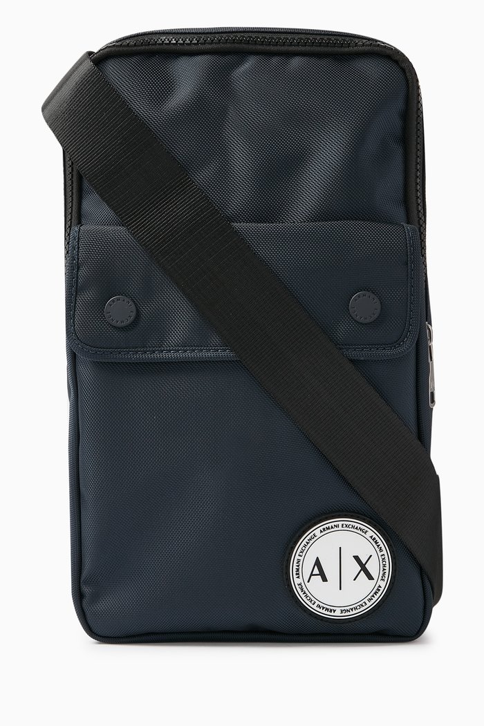 

AX Logo-patch Crossbody Bag, Blue