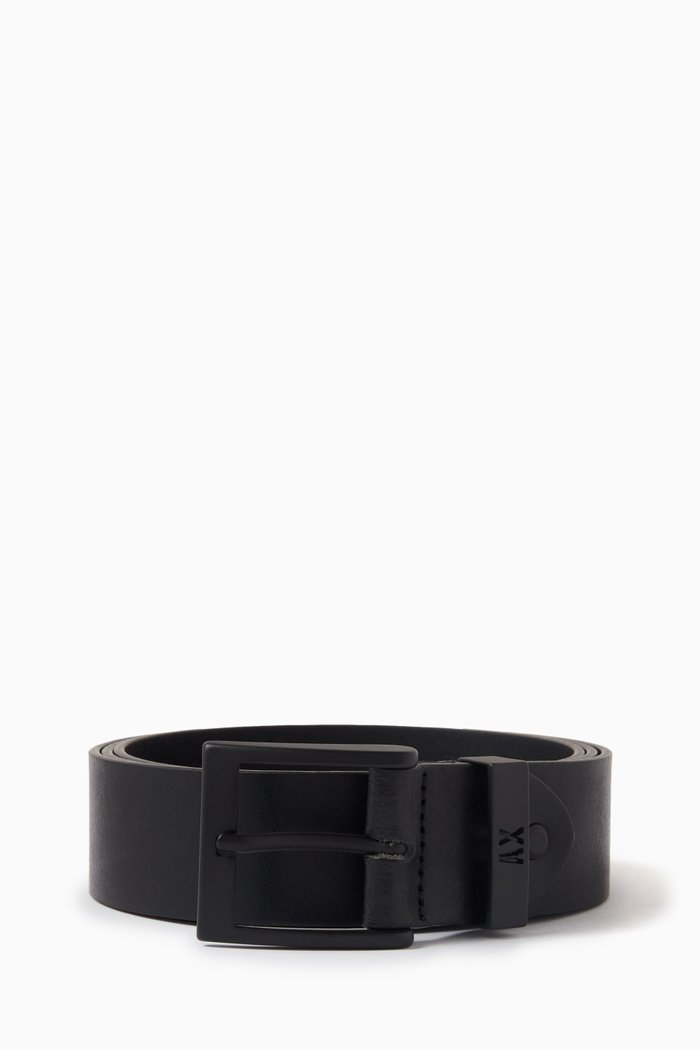 

Logo-embossed Belt in Bovine Leather, Black