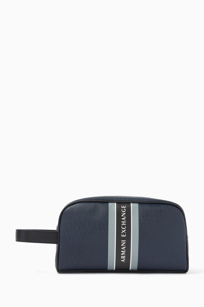 

Monogram Logo Toiletry Bag, Blue