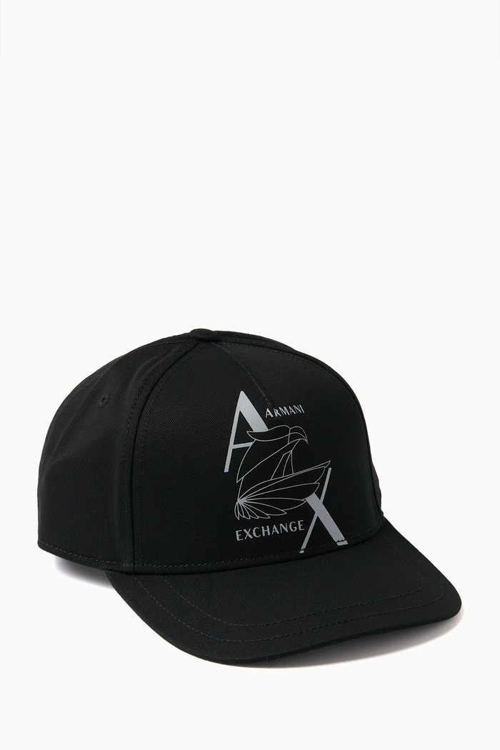 

Eagle Logo Baseball Cap in Cotton, Black
