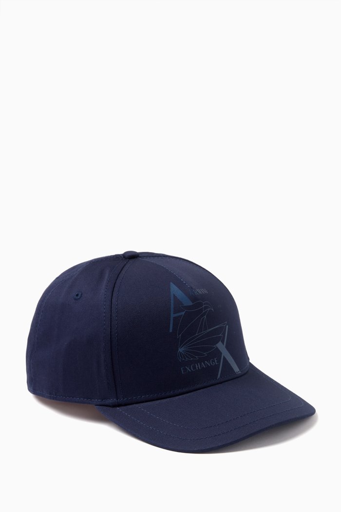 

Eagle Logo Baseball Cap in Cotton, Blue