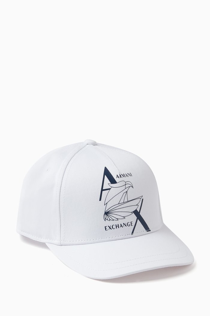 

Eagle Logo Baseball Cap in Cotton, White