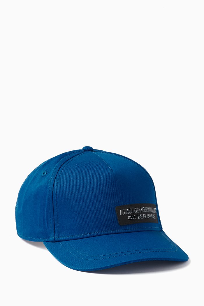 

Logo Baseball Cap in Cotton, Blue
