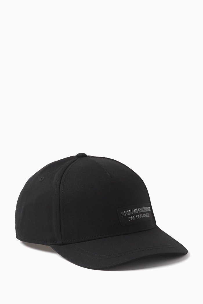 

Logo Baseball Cap in Cotton, Black