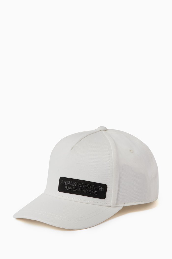 Logo Baseball Cap in Cotton, White