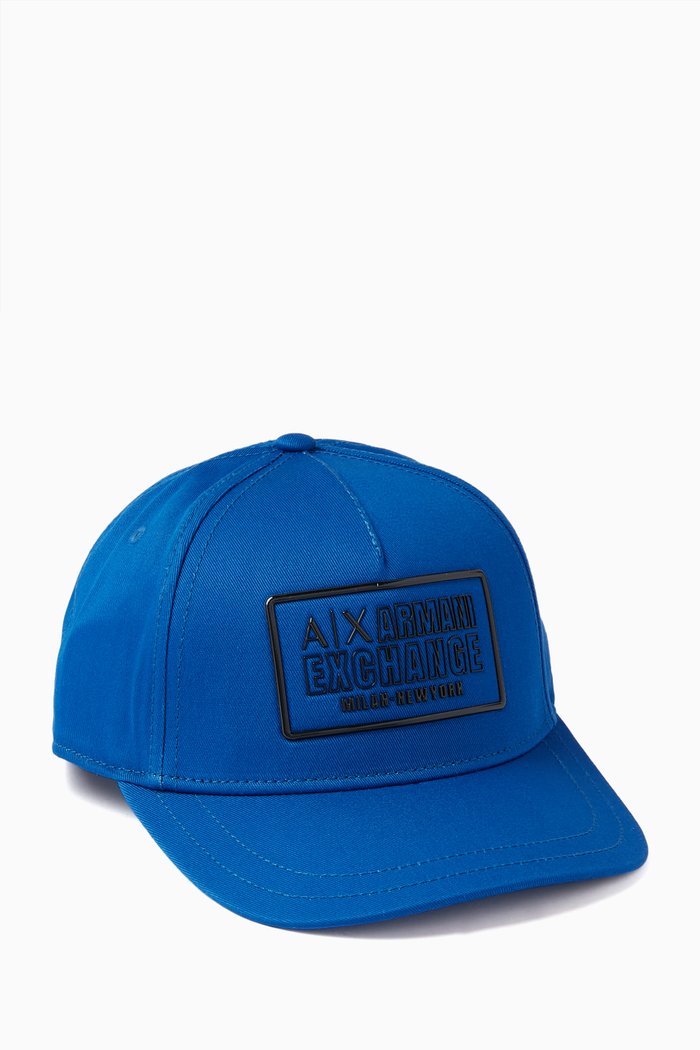

Logo-Plaque Baseball Cap in Cotton, Blue