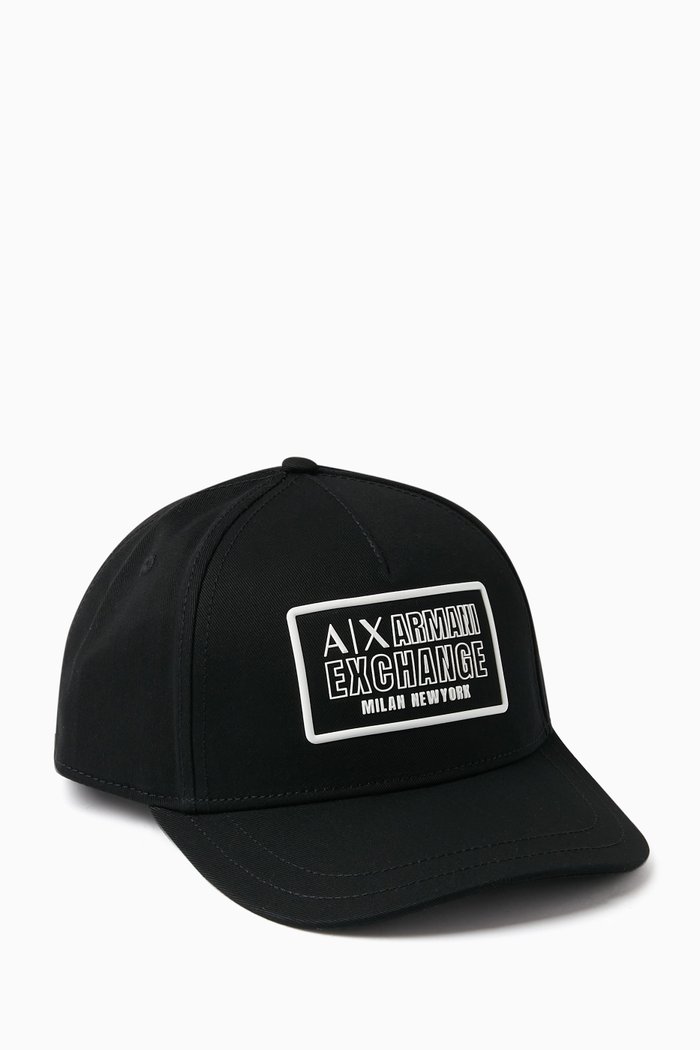 

Logo-Plaque Baseball Cap in Cotton, Black