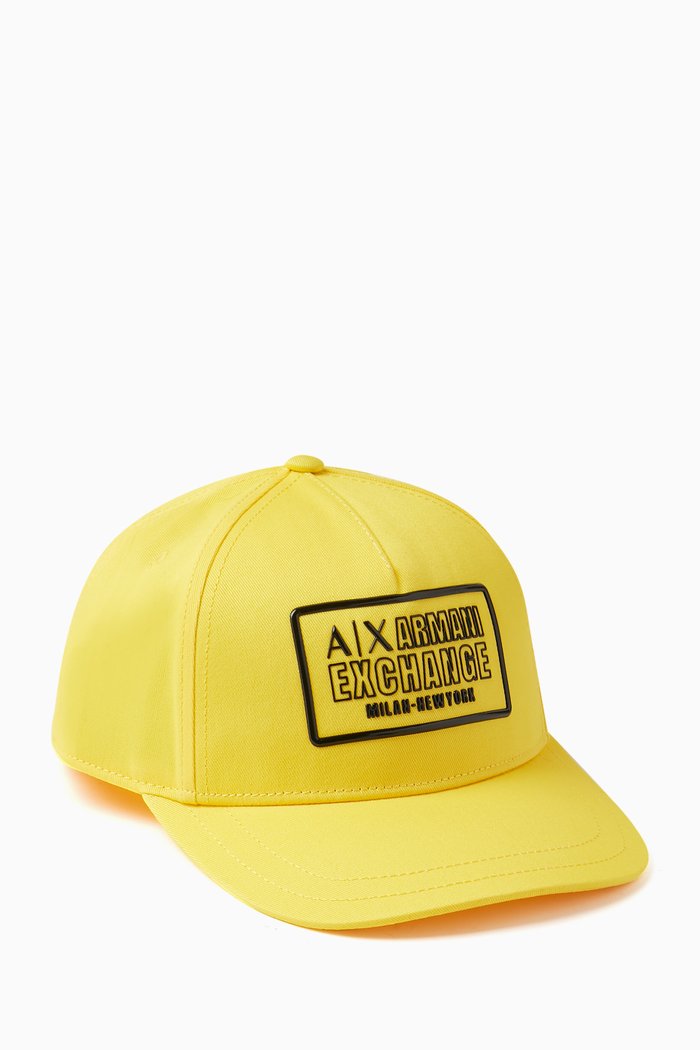 

Logo-Plaque Baseball Cap in Cotton, Yellow