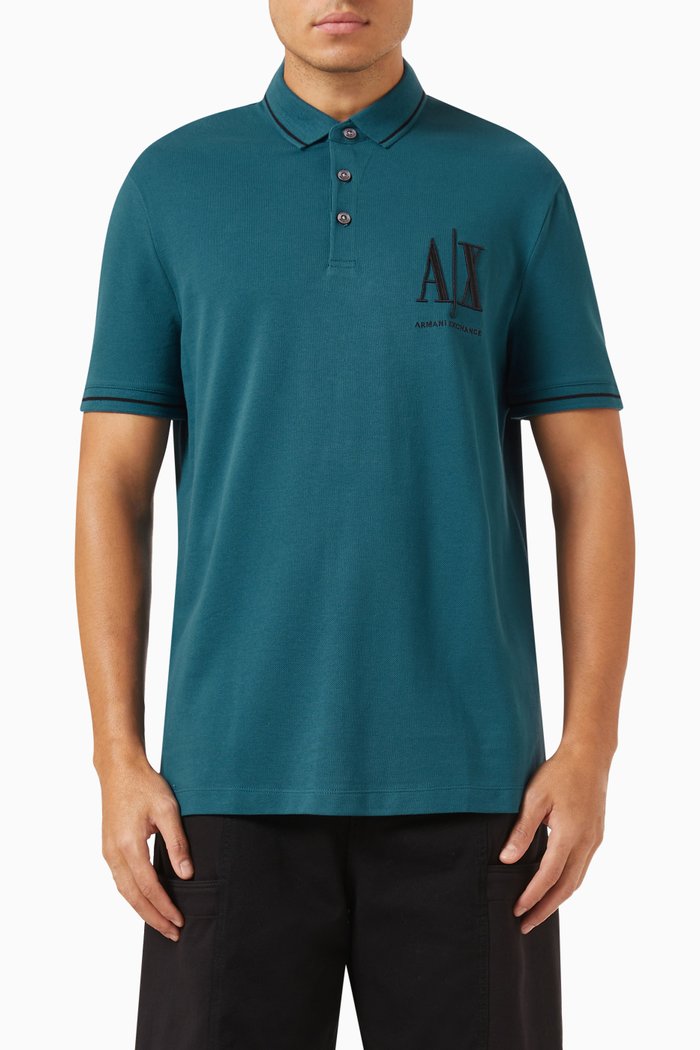 

Icon Logo Polo Shirt in Cotton-piqué, Blue