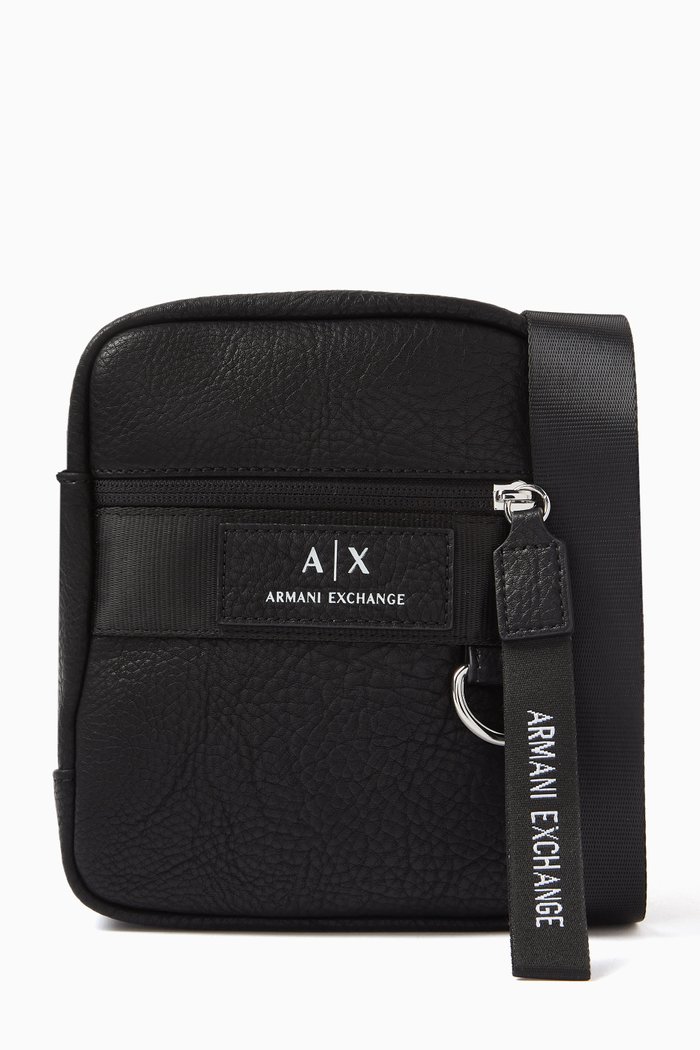 

Cortina Logo Tape Crossbody Bag in Nylon, Black