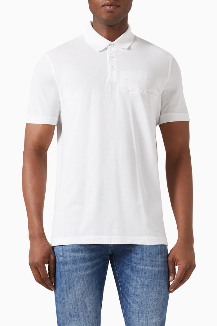 

Logo Polo in Cotton Piqué, White