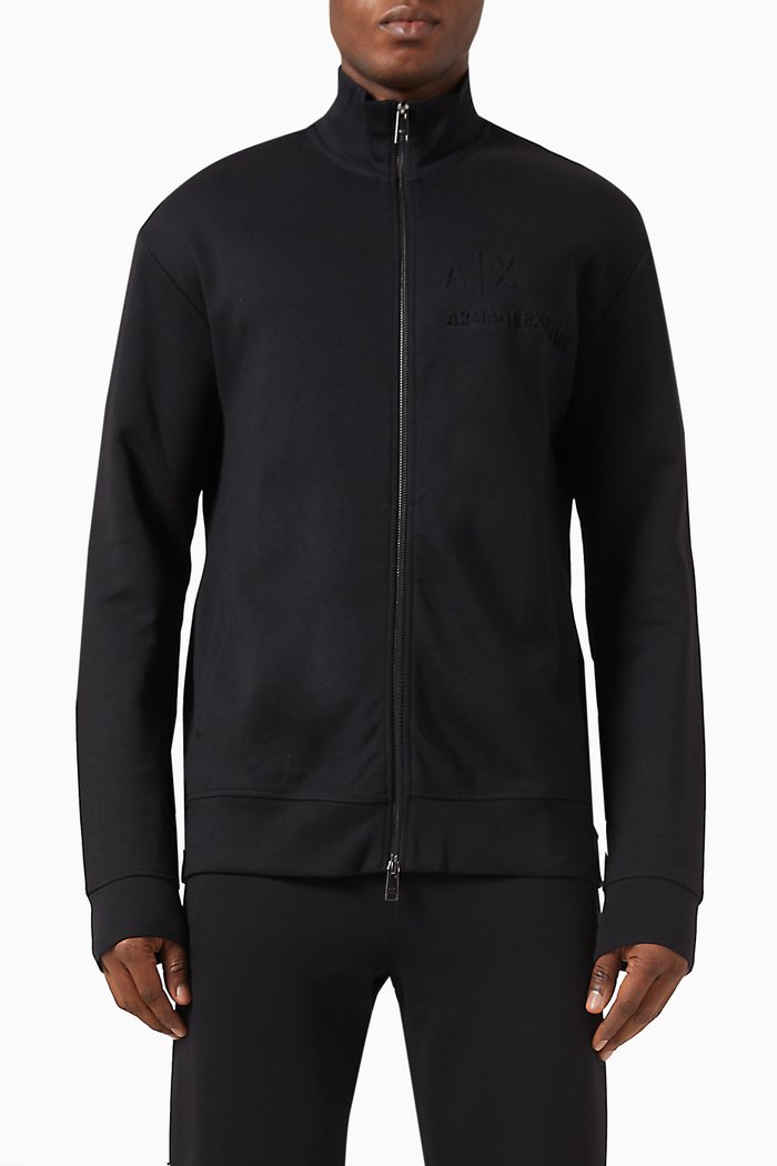 

Logo Sweatshirt in Cotton Blend Jersey, Black