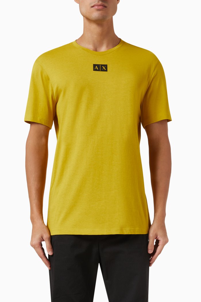 Logo T-shirt in Cotton Jersey, Yellow
