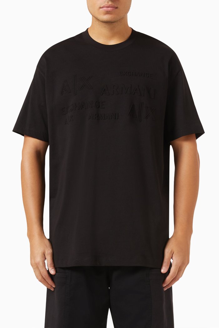 

Logo-embroidered T-shirt in Cotton-jersey, Black