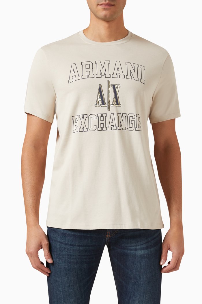 

AX Campus Logo T-shirt in Cotton-jersey, Silver