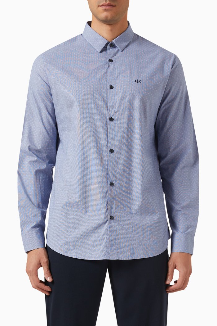 

Logo Patterned Shirt in Cotton, White