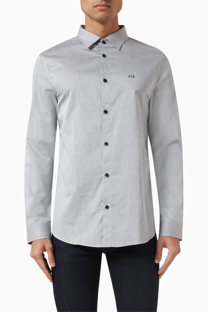

Printed Shirt in Cotton, Black
