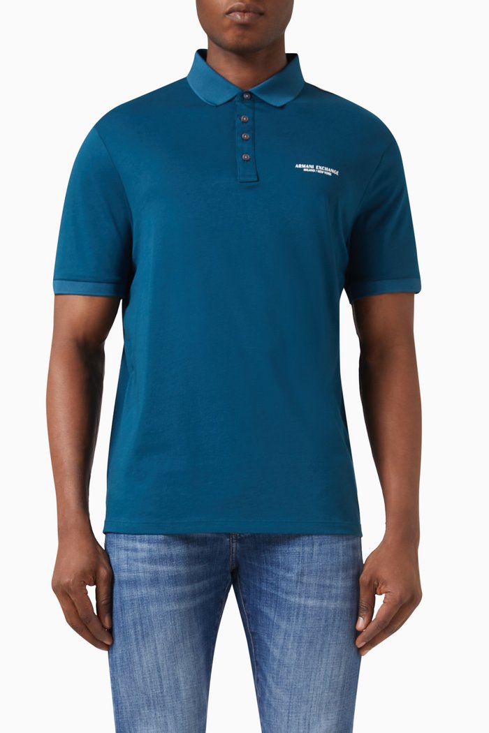 

Logo Polo in Cotton, Blue