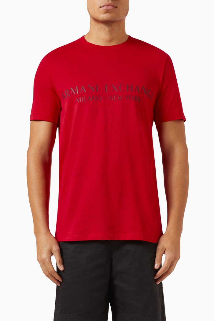 Logo T-shirt in Cotton Jersey, Red