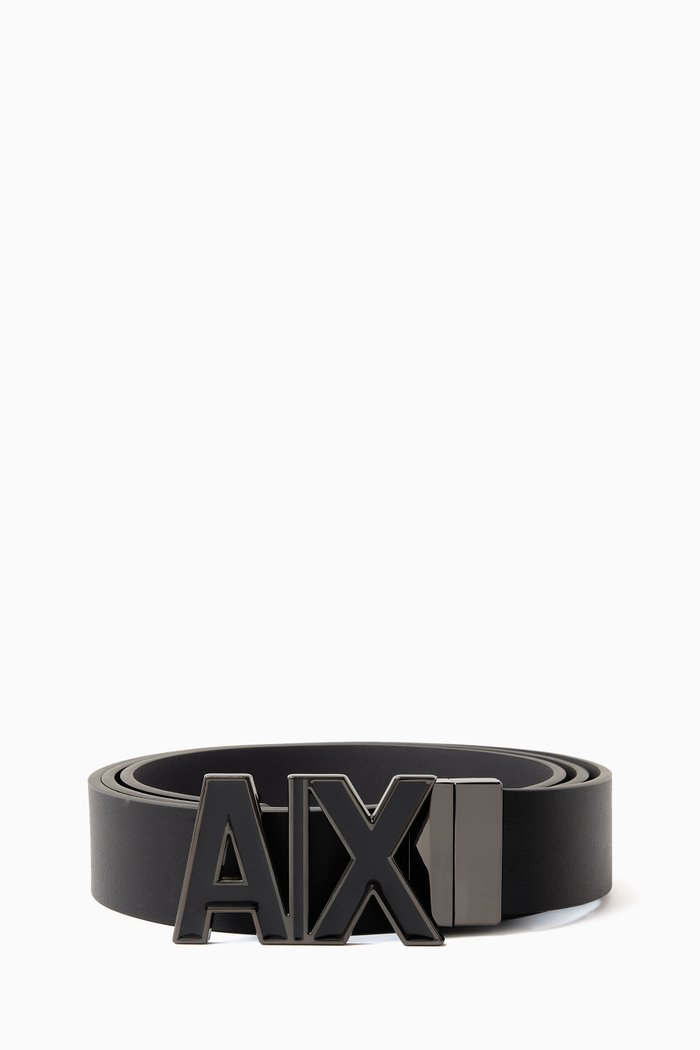 

Reversible Logo Belt in Bovine Leather, Black