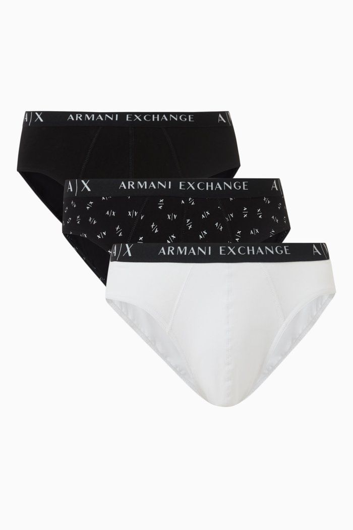 

Logo Briefs in Stretch Cotton, Set of 3, White
