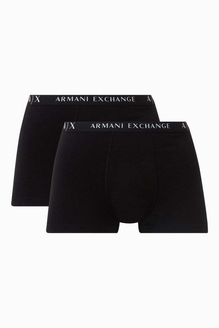 

Logo Boxers in Stretch Cotton, Set of 2, Black