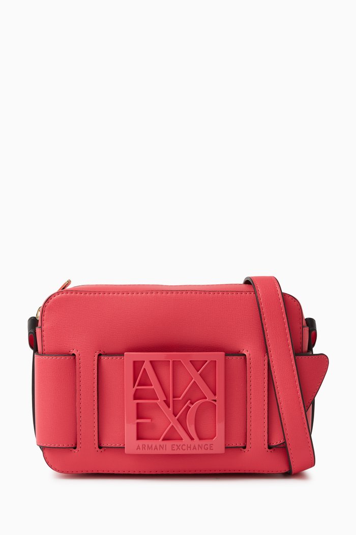 

Susy Logo Camera Bag in Faux Leather, Pink