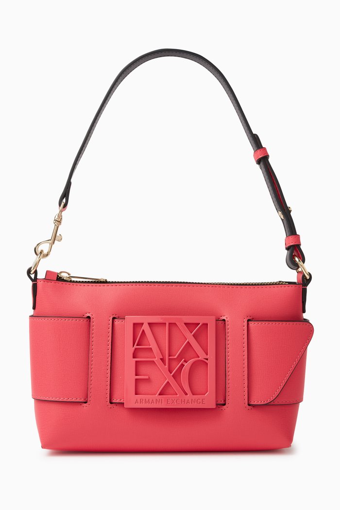 

Medium Susy Logo Shoulder Bag in Faux Leather, Pink