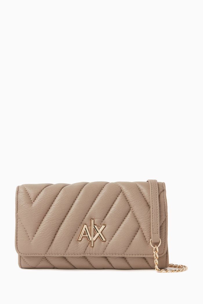 

Margareth Wallet on Chain in Faux Leather, Neutral