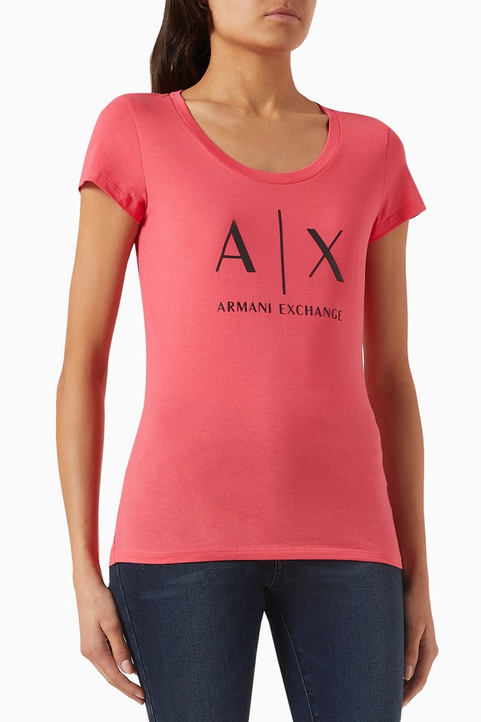 

Classic AX Logo T-shirt in Cotton-jersey, Pink