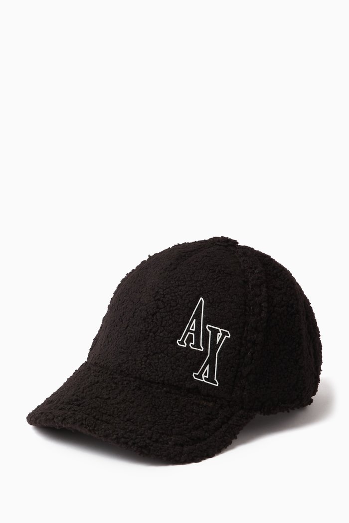 

Logo Baseball Cap in Textured Nylon, Black