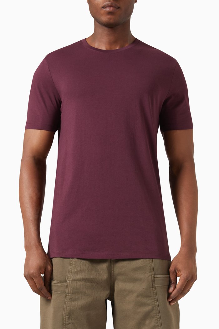 

T-shirt in Cotton Jersey, Burgundy
