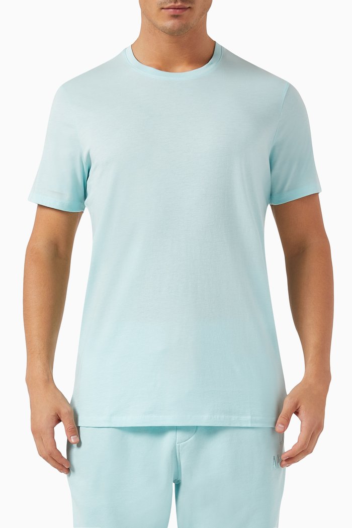 

T-shirt in Cotton Jersey, Blue