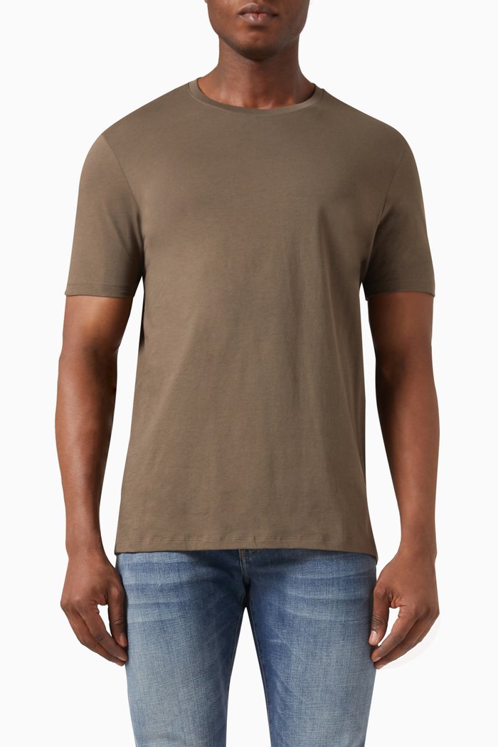 

T-shirt in Cotton Jersey, Brown